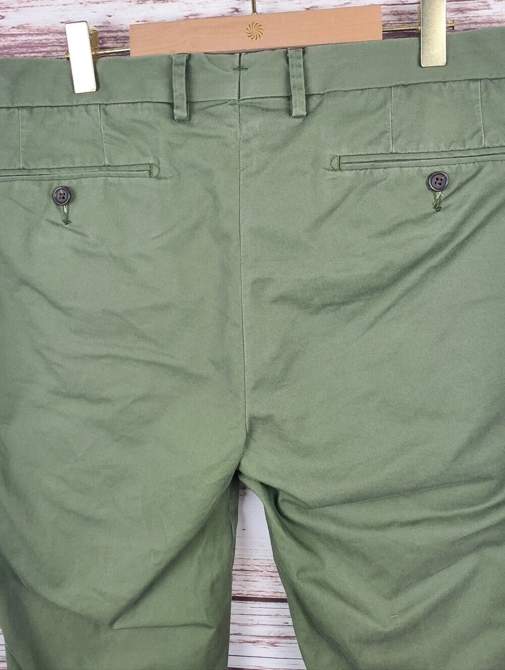 POLO Ralph Lauren Mens 33x32 Olive Green Stretch Slim Fit Chino Khaki Pants
